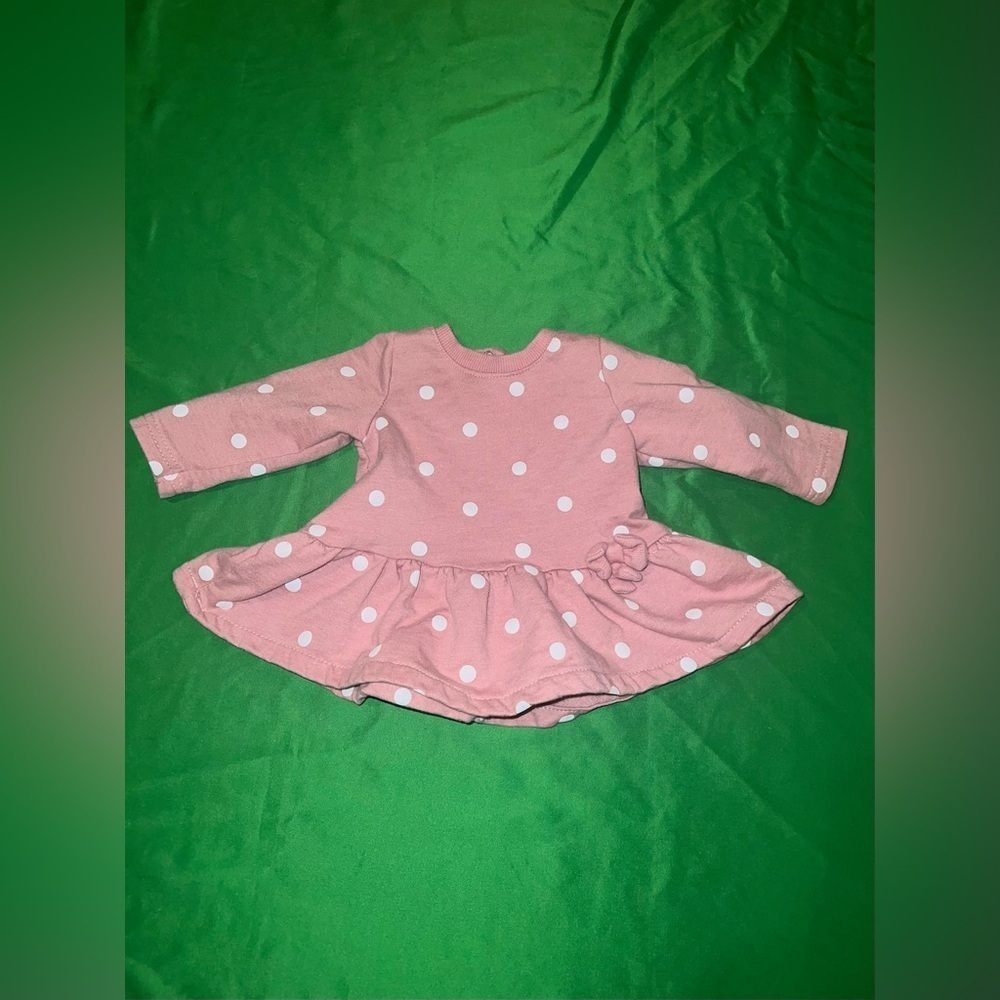 Laura Ashley Pink Baby Dress with White Dots size 0-3 Months